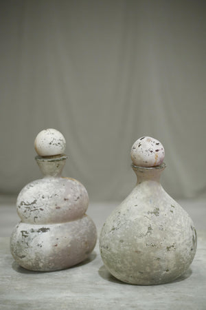 Pair of 20th century glass vases from a perfumery