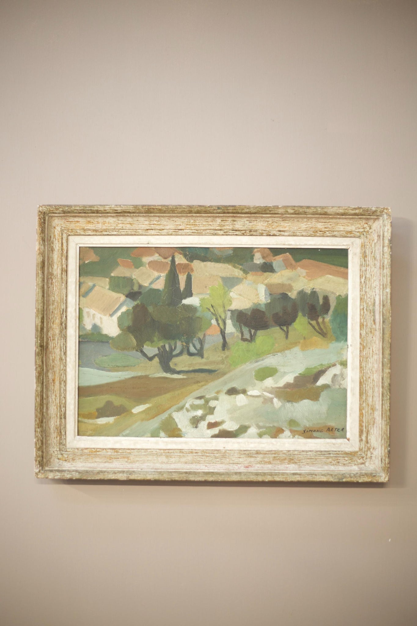 20th century oil on board landscape painting