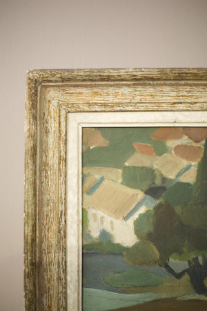 20th century oil on board landscape painting