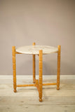 20th century pine and polished stone lamp table