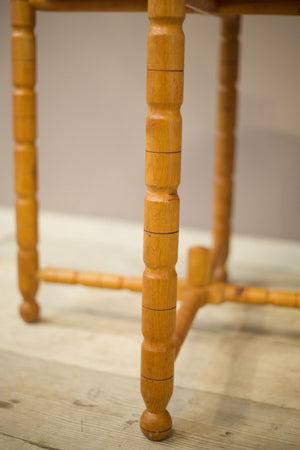 20th century pine and polished stone lamp table