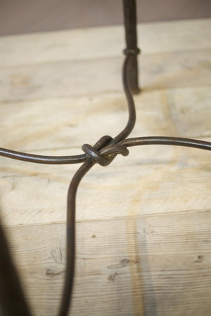 Mid century hand beaten iron side table
