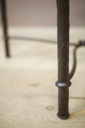 Mid century hand beaten iron side table