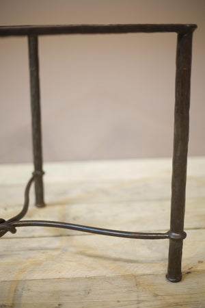 Mid century hand beaten iron side table