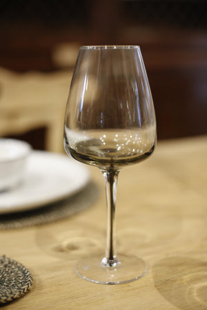 WHITE WINE GLASS 'SMOKE' GLASS