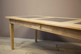 20th century Oak and fossil marble dining table