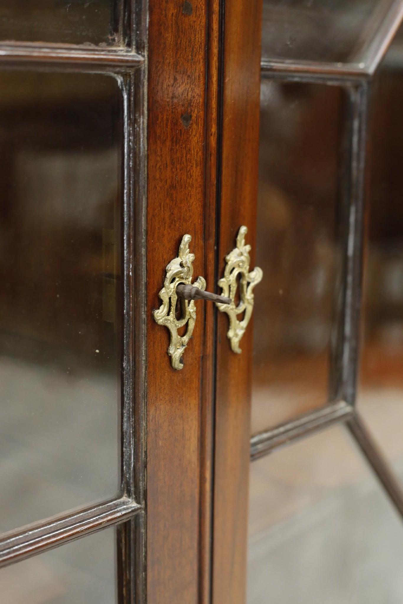Antique Monumental Georgian glazed library cabinet