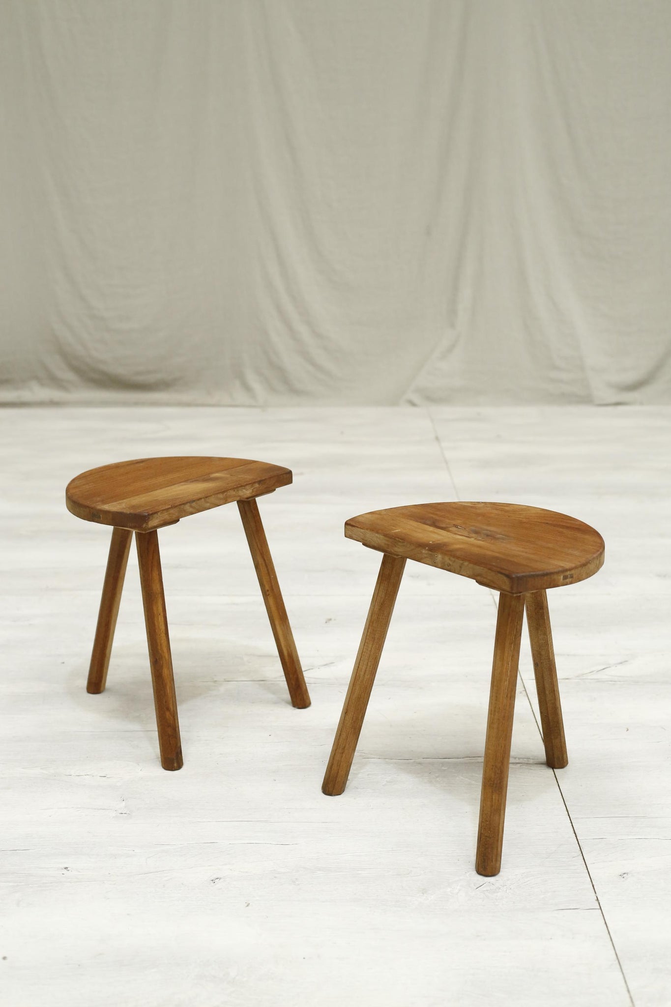 Pair of early 20th century French country stools