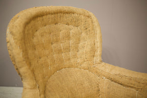 Pair of Napoleon III curved backed armchairs