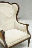 19th century French wingback armchair with footstool