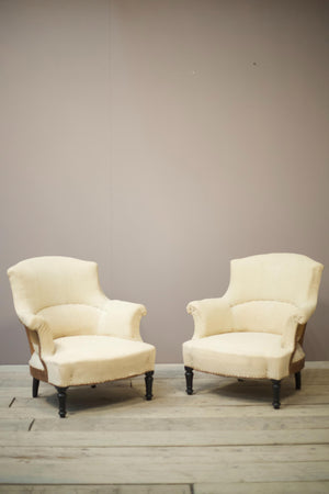 Pair of Napoleon III shield back armchairs