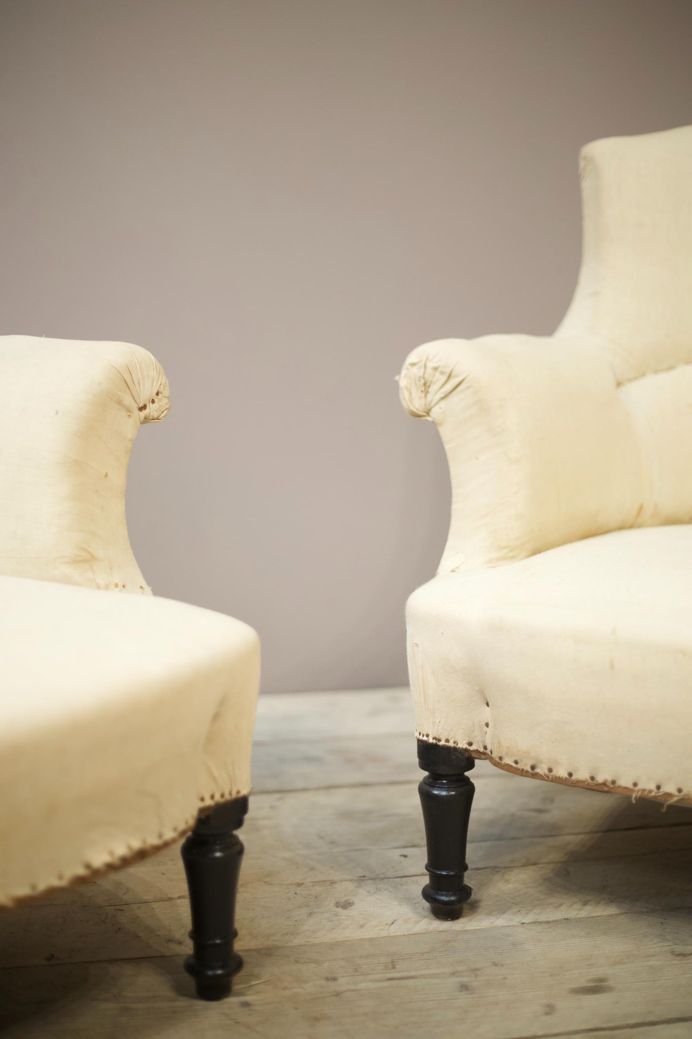 Pair of Napoleon III shield back armchairs