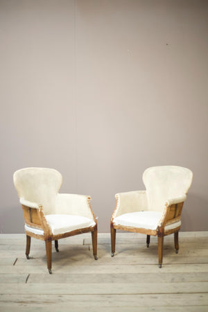 RESERVED Pair of Early 20th century English spoon back armchairs