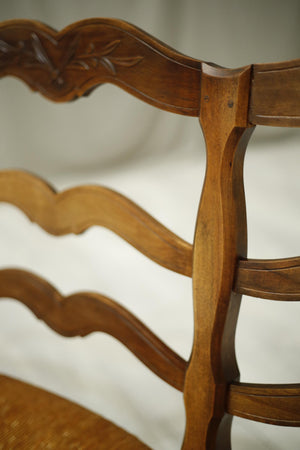 Early 20th century French rush seated country bench