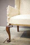 English Georgian settee with large cabriole legs