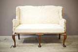English Georgian settee with large cabriole legs