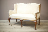 English Georgian settee with large cabriole legs