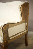 English Georgian settee with large cabriole legs