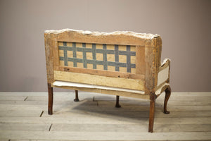 English Georgian settee with large cabriole legs