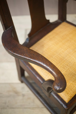 18th century Oak winged lambing chair