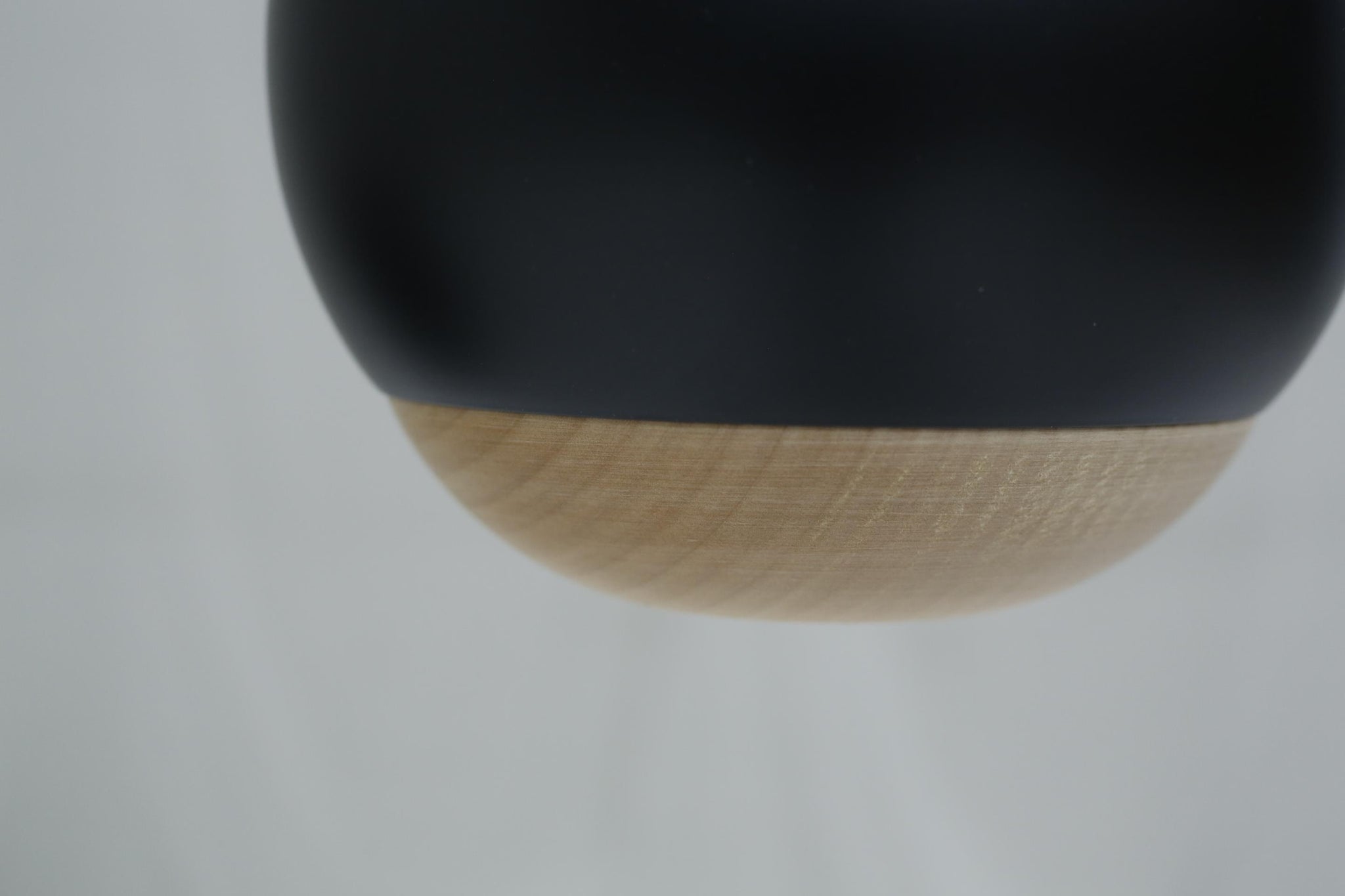 Italian black metal and beech Globe lights