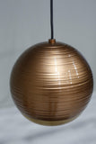 Italian detailed copper and beech globe lights