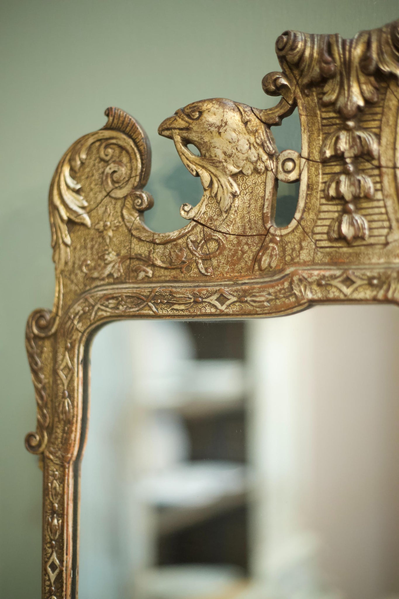 19th century George II style silver gilt mirror
