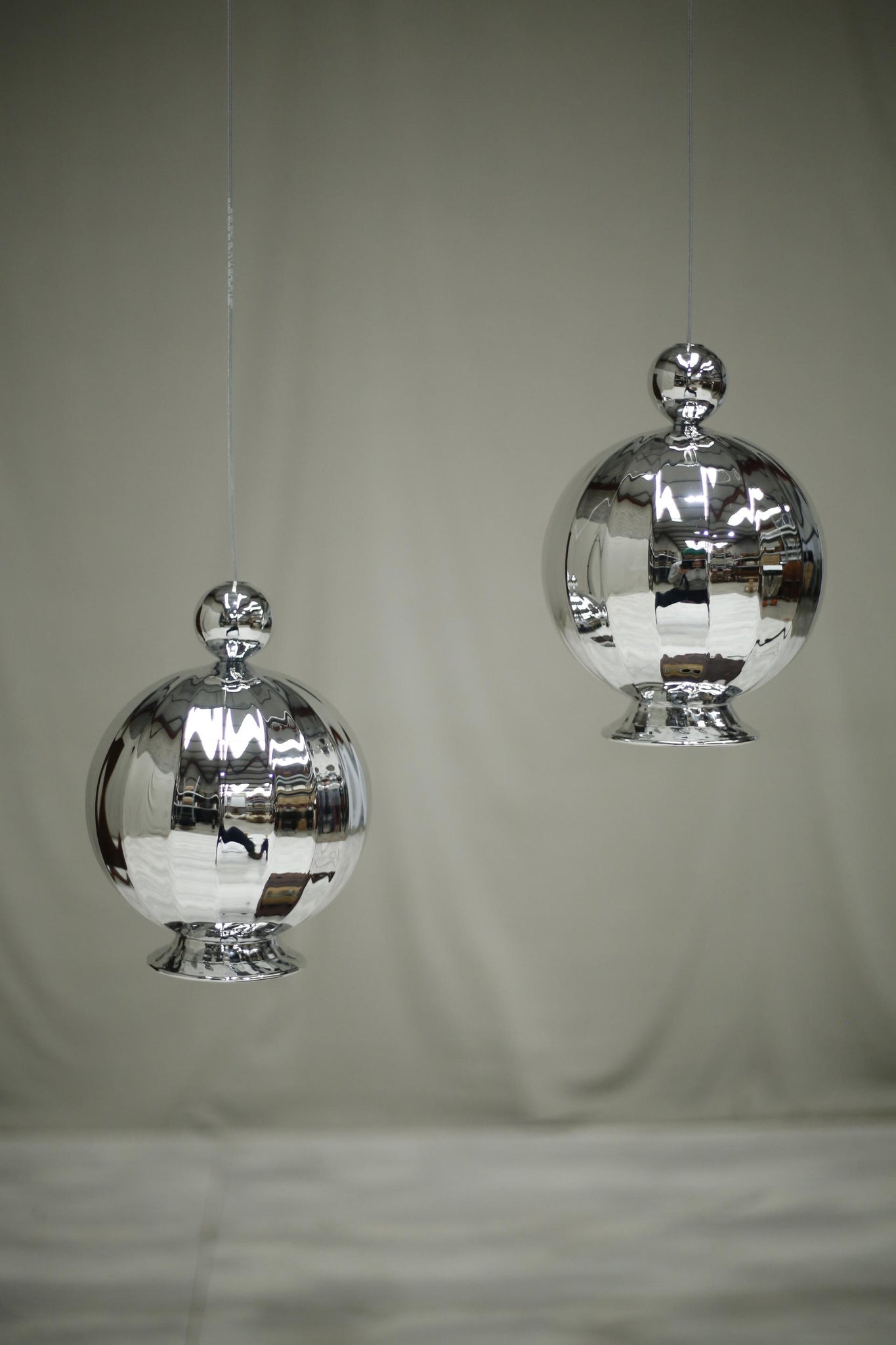 Italian blown glass Witch's ball pendant light