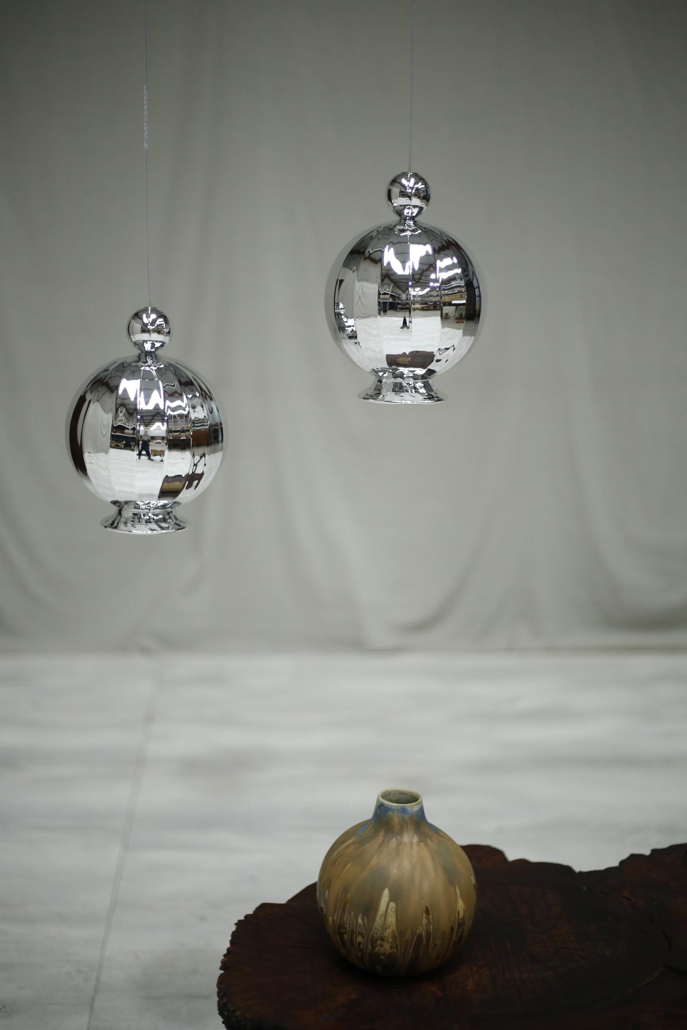 Italian blown glass Witch's ball pendant light
