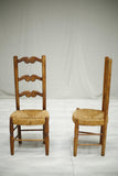 Set of 4 Antique Swedish rush seated dining chairs