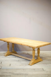 Early 20th century bleached oak dining table - TallBoy Interiors