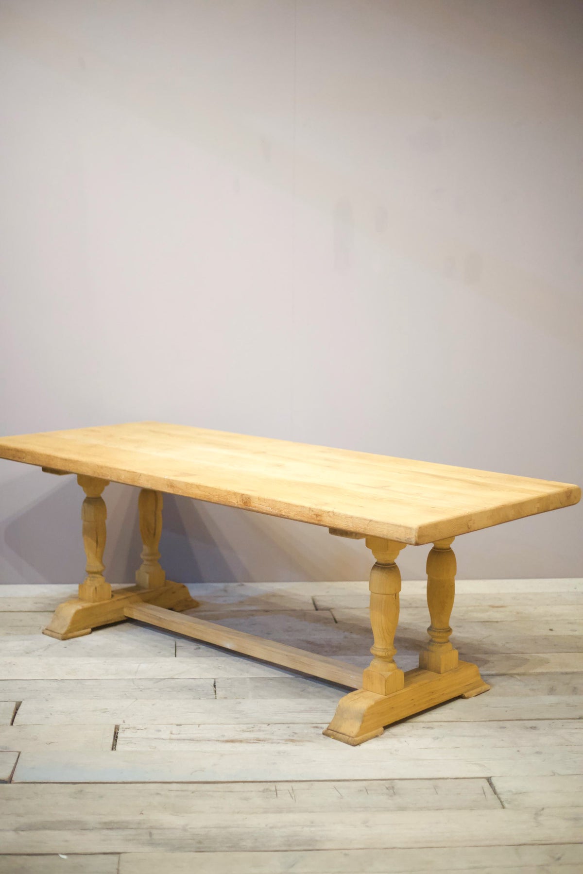 Early 20th century bleached oak dining table - TallBoy Interiors
