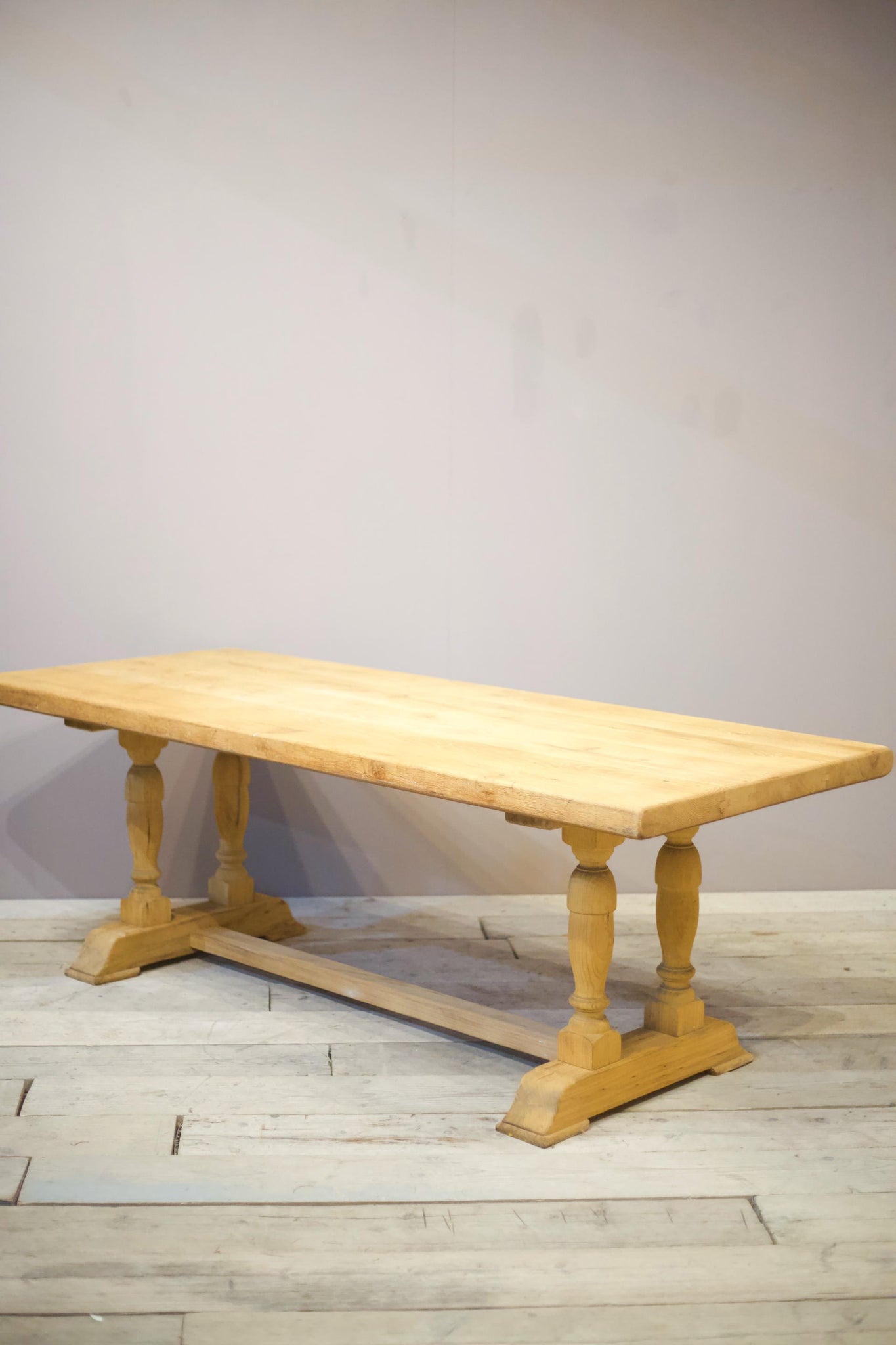 Early 20th century bleached oak dining table