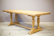 Early 20th century bleached oak dining table - TallBoy Interiors