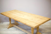 Early 20th century bleached oak dining table - TallBoy Interiors