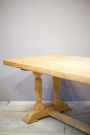 Early 20th century bleached oak dining table - TallBoy Interiors