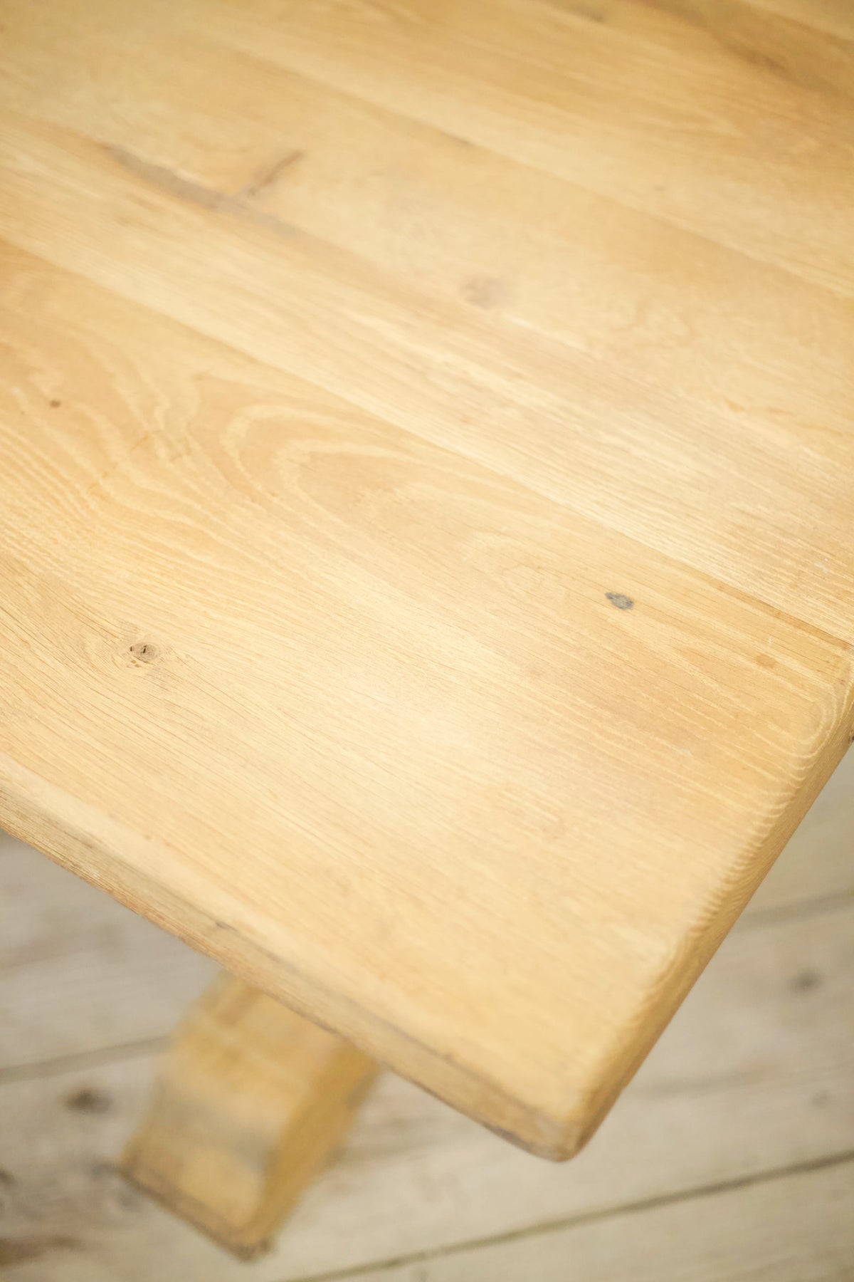 Early 20th century bleached oak dining table - TallBoy Interiors