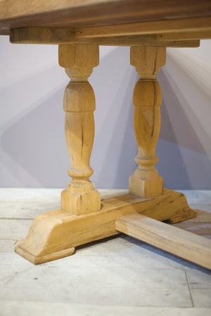 Early 20th century bleached oak dining table