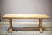 Early 20th century bleached oak dining table - TallBoy Interiors