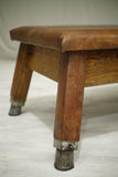 Vintage 20th century leather gym bench coffee table