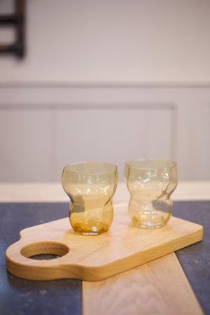 'Amber' Organic shaped glass tumbler