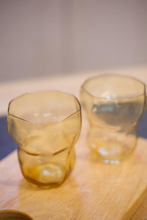 'Amber' Organic shaped glass tumbler