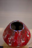 Thick red glazed studio pottery vase