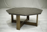 20th century stone and oak coffee table