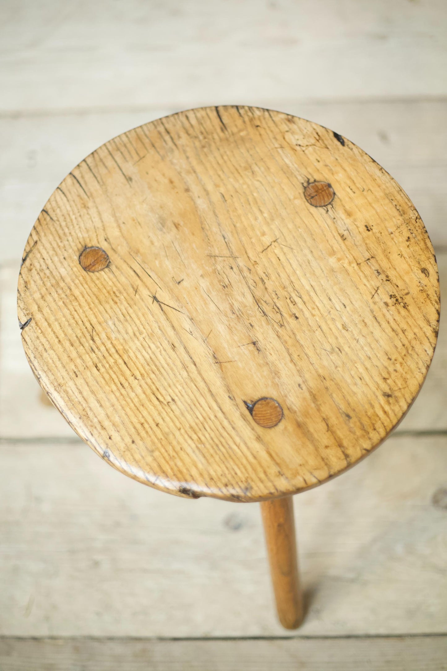 18th century elm milking stool