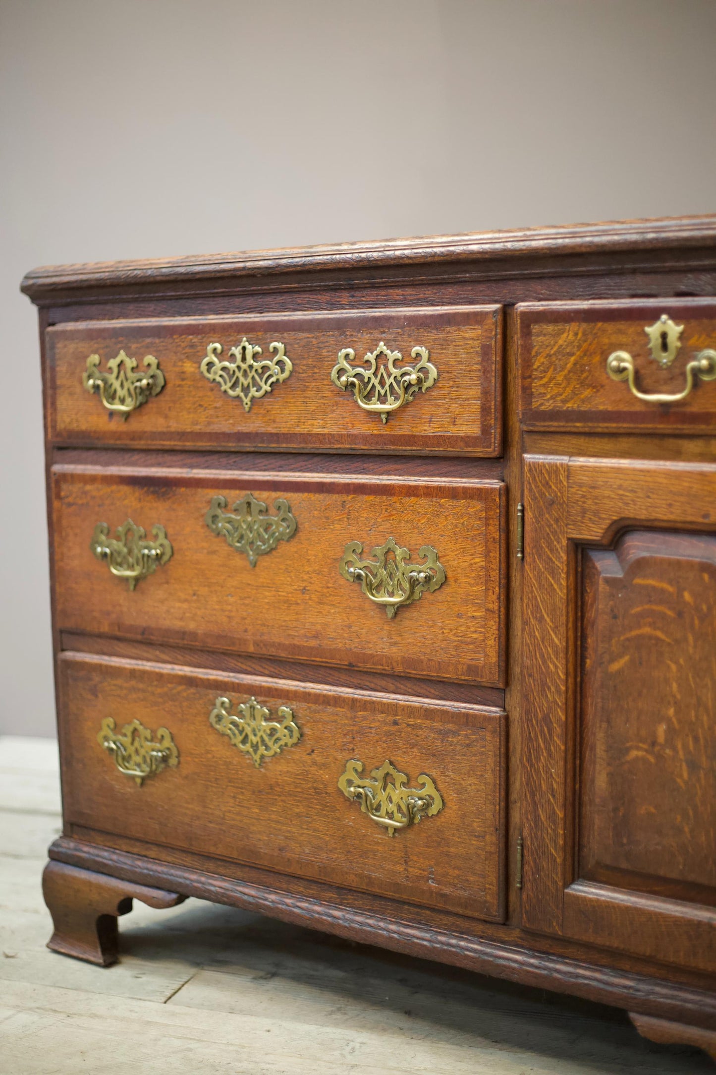 18th century oak dresser base