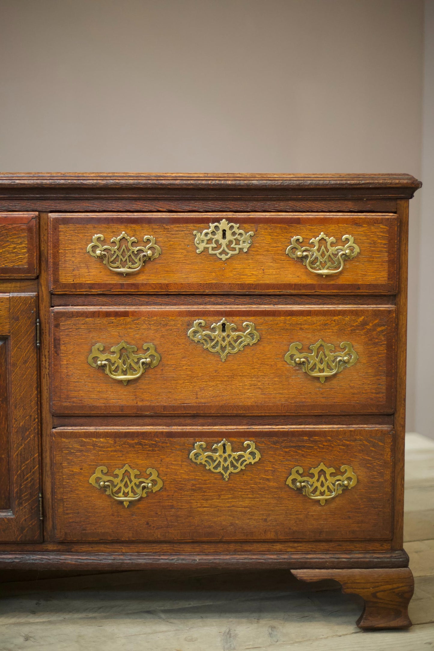 18th century oak dresser base