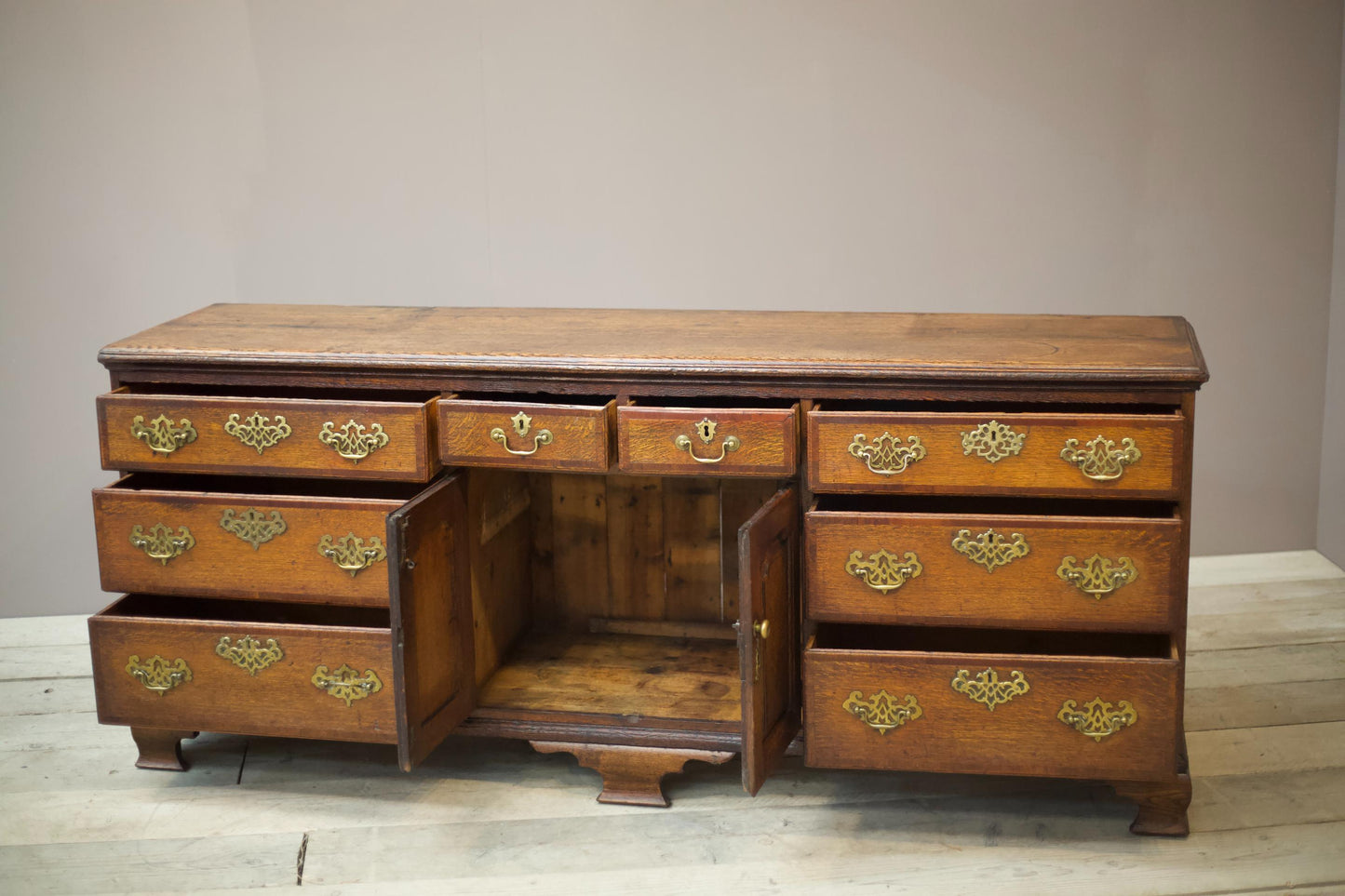 18th century oak dresser base