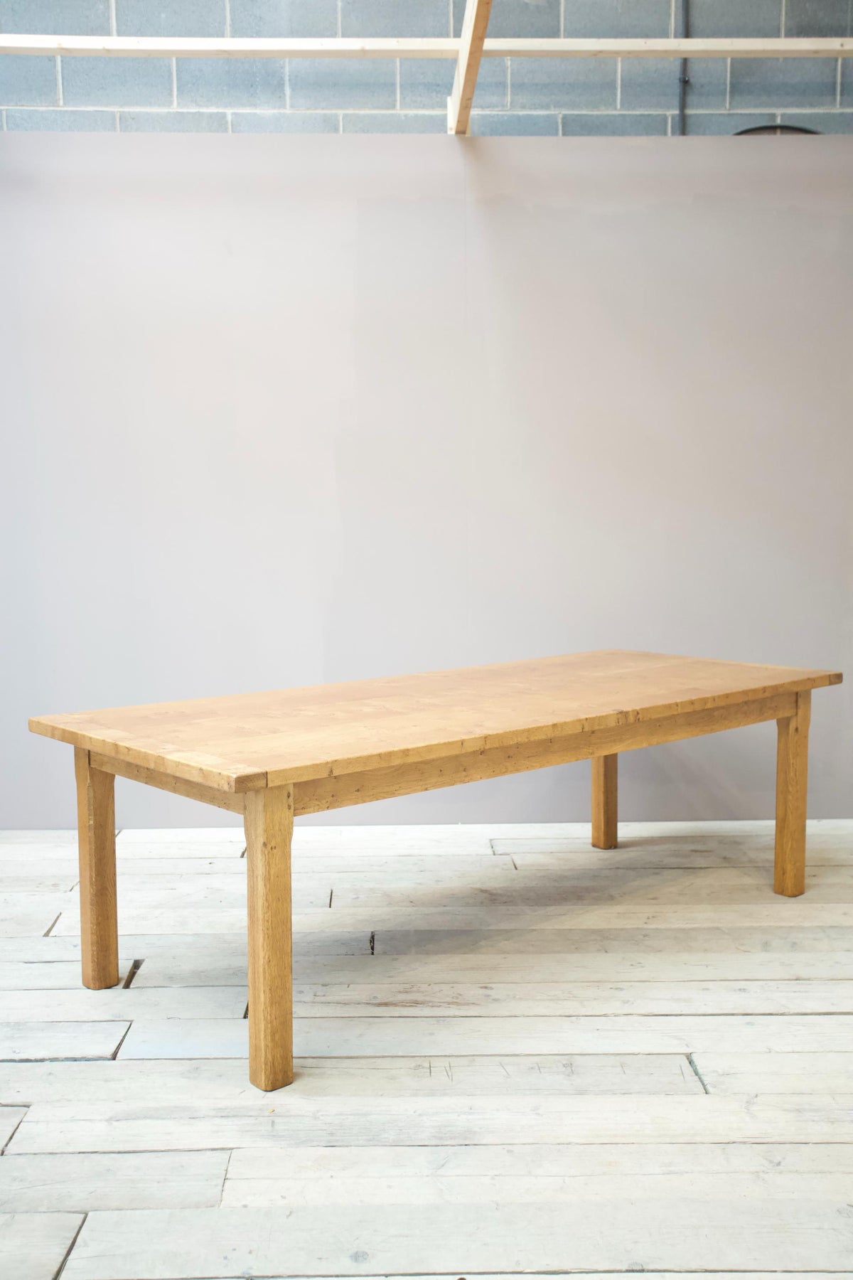 20th century traditionally made solid oak dining table - TallBoy Interiors