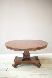 William IV flame mahogany tilt top centre table - TallBoy Interiors